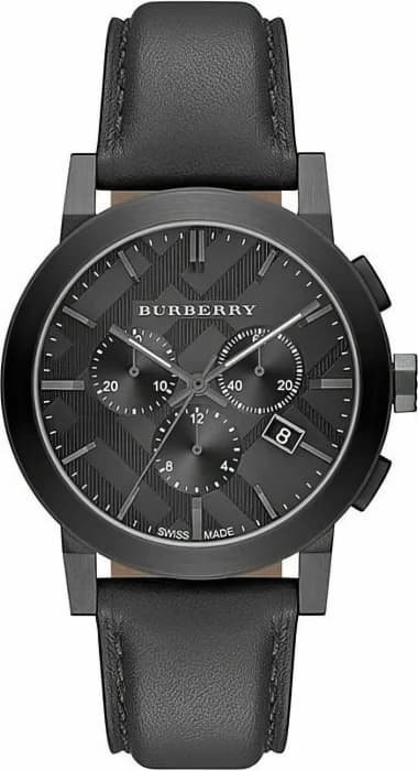 Montre Homme Burberry The City BU9364 Cadran Gris Cuir Noir
