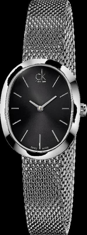 Montre Femme Calvin Klein Incentive K3P23121 Cadran Noir maille milanaise Argent