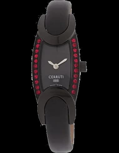 Montre Femme Cerruti 1881 CRO015V222A - Boîtier ovale noir et bracelet cuir