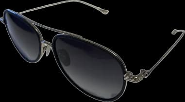 Garde-temps Chrome Hearts CH8118-HK/SS, aviator métal avec verres teintés