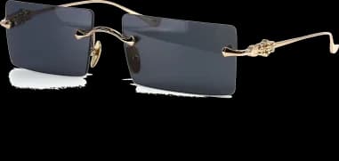 Garde-temps Chrome Hearts 110131-BK, monture rectangulaire cerclée métal