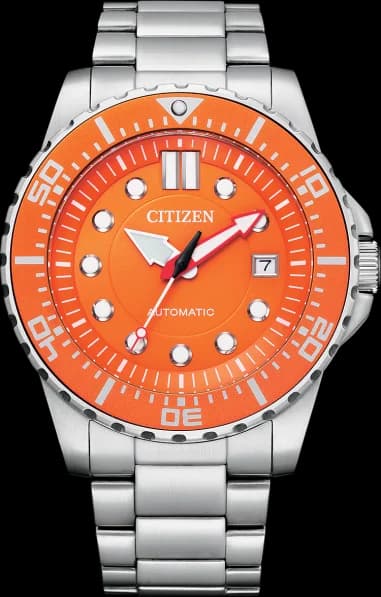 Montre Citizen NJ0128-80X Automatique Homme Cadran Orange Acier Inoxydable