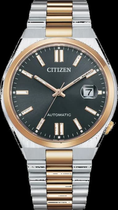 Montre Citizen Tsuyosa Automatique NJ0154-80H - Cadran Gris, Bicolore Acier/Or Rose - Unisexe