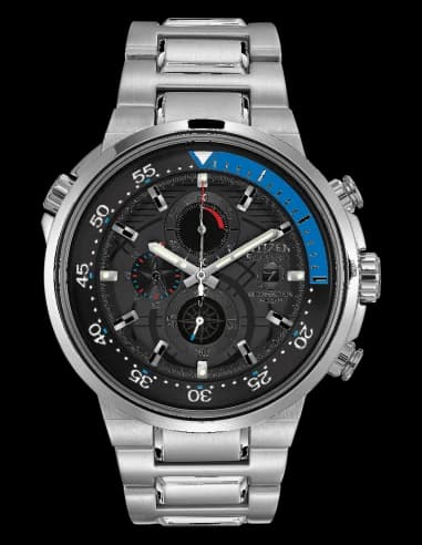 Montre Homme Citizen Eco-Drive CA0440-51E Boîtier et Bracelet Argent Cadran Noir
