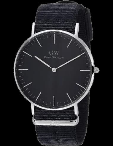 Montre Femme Daniel Wellington DW00100151 - Cadran Blanc et Bracelet NATO Noir