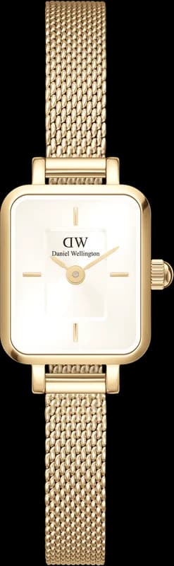 Montre Daniel Wellington Quadro Mini DW00100656 femme dorée bracelet maille milanaise