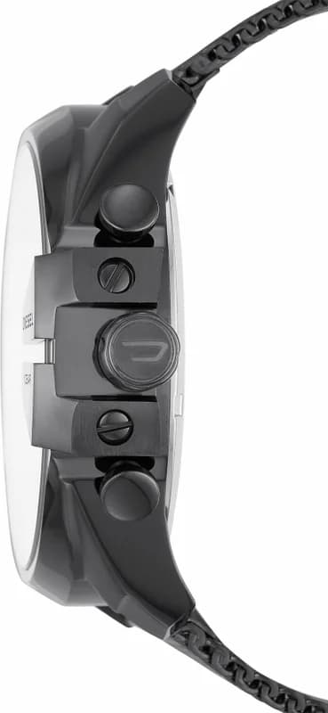 Montre Diesel DZ4527 Mega Chief Homme - Boîtier et Cadran Gris 51mm, Bracelet maille milanaise Noire