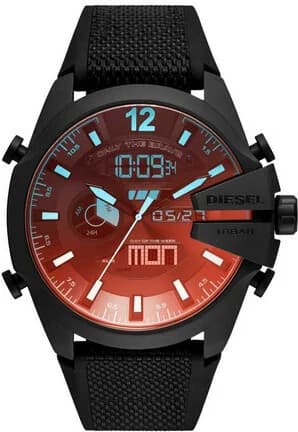 Montre Homme Diesel Mega Chief DZ4548 - Cadran Noir 51mm, Bracelet Nylon Noir
