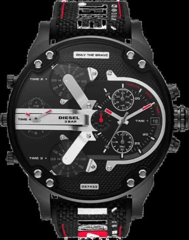 Montre Diesel DZ7433 homme cadran noir bracelet cuir et