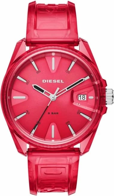 Montre Homme Diesel DZ1930 Quartz - Boîtier et Bracelet Polyuréthane Rouge 42mm