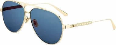 Garde-temps Dior DIORCANNAGE A1U B0B0, monture métal argenté, verres bleus dégradés
