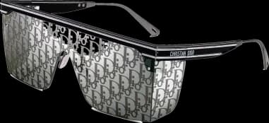 Garde-temps Dior DIORCLUB M1U 10A8, monture noire, verres bleus, style masque