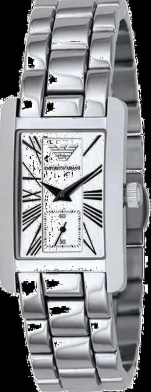 Montre Femme Emporio Armani AR0146 Cadran Rectangulaire Argenté Acier