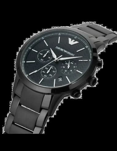 Montre Homme Emporio Armani Renato AR2485 ronde sport en acier noir vue 3