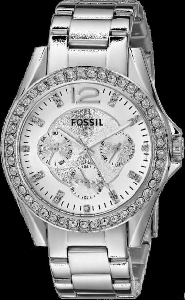 Montre Femme Fossil ES3202 en Acier Argenté avec Cadran à Cristaux