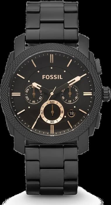 Montre Homme Fossil Machine FS4682 - Boîtier et bracelet acier noir - 42mm