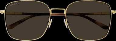 Garde-temps Gucci GG1350S-002, verres miroir argenté, monture rectangulaire dorée