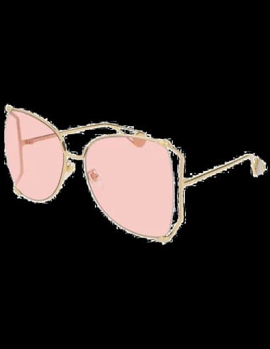 Garde-temps Gucci GG0252S-004, verres dégradés, monture marron écaille, branches dorées