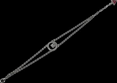 Bracelet Guess 109801 en métal argenté pour femme, ajustable avec logo G sertie de cristaux