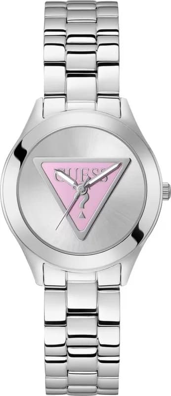 Montre Femme Guess GW0675L1 en Acier Argenté avec Cadran Logo Triangle Rose