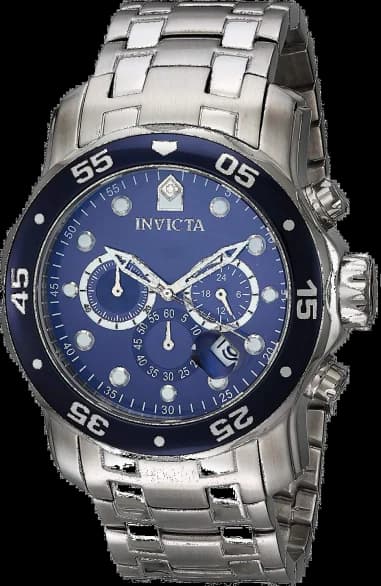 Montre Homme Invicta Pro Diver 0070 - Cadran Bleu, Bracelet Acier