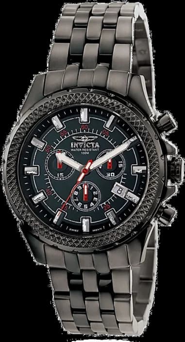 Montre Homme Invicta 7168 Signature Collection, Boîtier et Cadran Noir, Bracelet Acier
