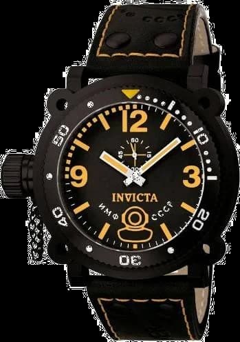 Montre Homme Invicta 7271, Boîtier et Cadran Noir, Bracelet Cuir