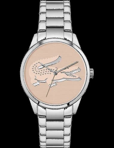 Montre Lacoste LadyCroc 2001173 pour Femme - Cadran Rose et Bracelet Acier Inoxydable Argent