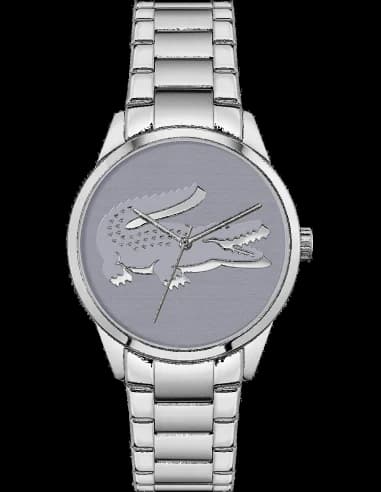 Montre Lacoste LadyCroc 2001174 pour Femme, Cadran Gris et Bracelet Acier Inoxydable Argent