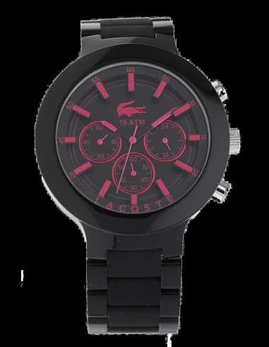Montre Lacoste 2010771 Bornéo Noir pour Homme - Cadran 44mm