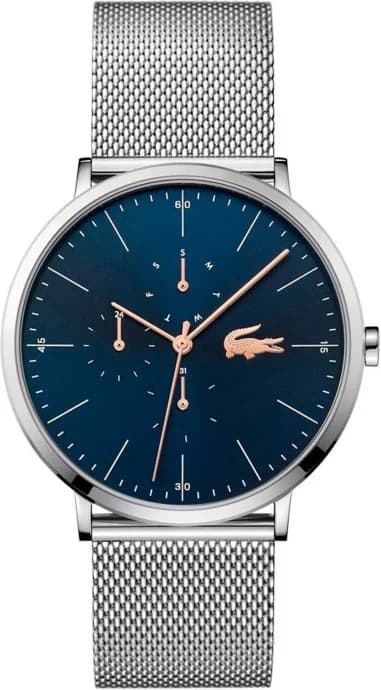 Montre Lacoste Homme Réf. 2011024 - Cadran Bleu & Bracelet maille milanaise Argent