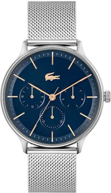 Montre Lacoste Homme Réf. 2011228 - Acier Argenté, Cadran Bleu Multifonctions