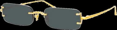 Lunettes de soleil Linda Farrow Taylor LFL1131 C1 forme rectangulaire plaqué or