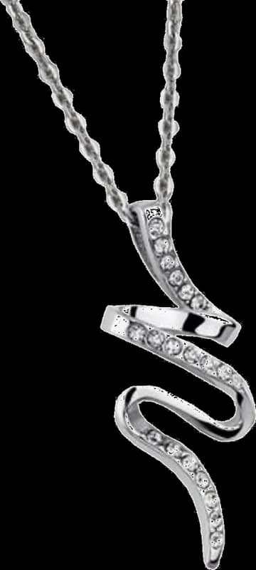 Collier Lotus LS1750-1/1 pour femme en acier argenté avec pendentif serpent et strass