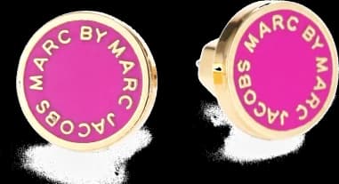 Boucles d'oreilles Marc by Marc Jacobs disque rose acier doré - Réf. 106671