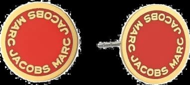 Boucles d'oreilles femme Marc by Marc Jacobs disque rouge acier doré - Réf. 106673