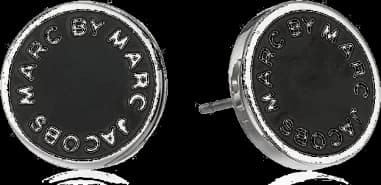 Boucles d'oreilles femme Marc by Marc Jacobs disque noir acier inoxydable - Réf. 106674