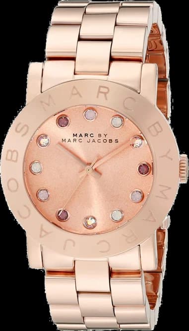 Montre Femme Marc Jacobs Amy Dexter MBM3216 Cadran Or Rose à Cristaux Multicolores