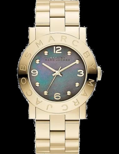 Montre Femme Marc Jacobs Amy Réf. MBM3273 Cadran Nacre Gris Bracelet Or