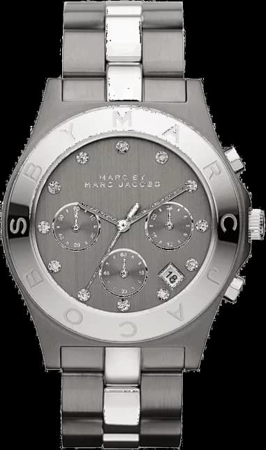 Montre Femme Marc Jacobs Blade MBM3179 Cadran Noir Bracelet Acier Deux Tons
