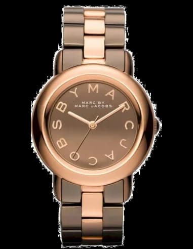 Montre femme Marc Jacobs MBM3171 - Cadran et bracelet marron, boîtier or rose