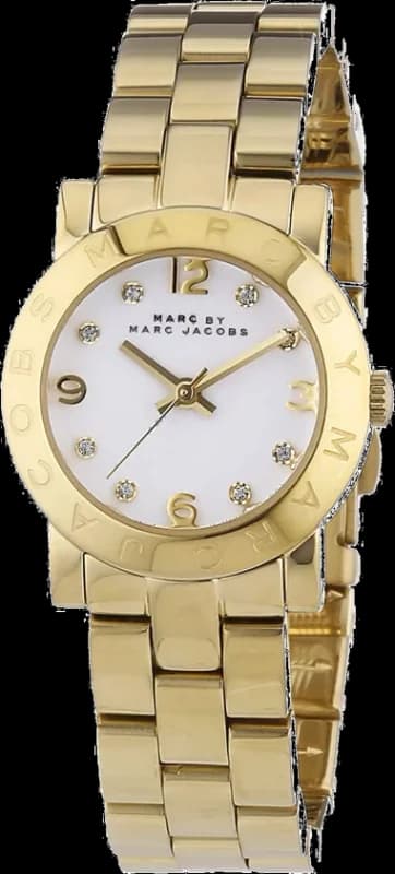Montre Femme Marc Jacobs MBM3057 - Boîtier Acier Doré Jaune 26mm, Cadran Blanc