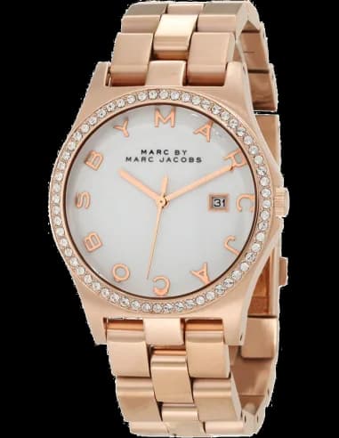 Montre Femme Marc Jacobs Henry MBM3079 en Acier Inoxydable Or Rose à Cadran Lettres
