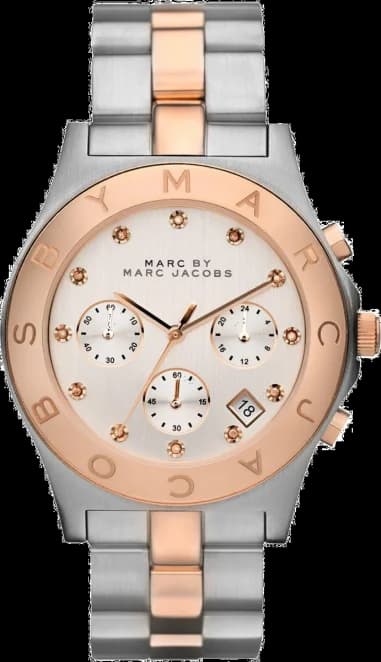 Montre Femme Marc Jacobs MBM3178 Acier Bicolore Argent & Doré Rose, Index Pierres