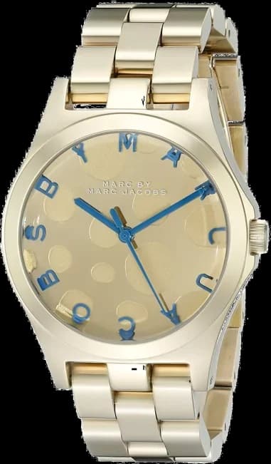 Montre Femme Marc Jacobs Henry MBM3267 en Acier Doré et Index Bleu Sarcelle