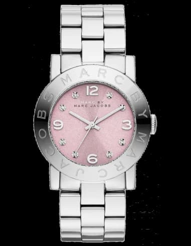 Montre Femme Marc Jacobs Amy MBM3300 Cadran Fuchsia et Bracelet Acier Rose Gold