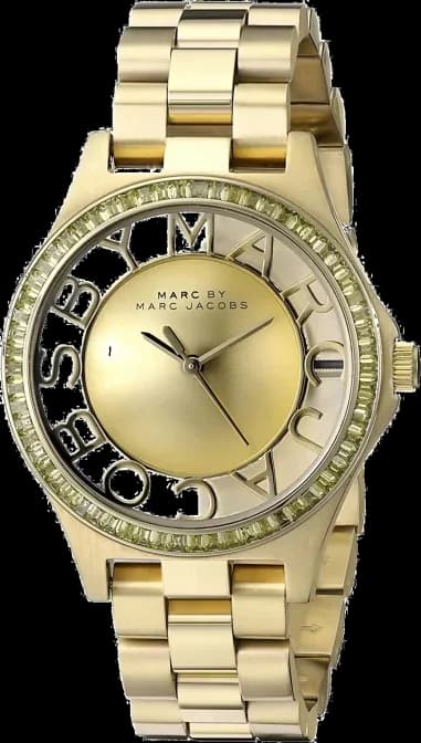 Montre Femme Marc Jacobs Henry Skeleton MBM3338 Cadran Doré Acier