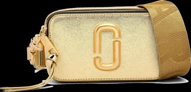 Sac à main bandoulière Marc Jacobs The Snapshot, cuir métallique doré, réf. M0015323-710