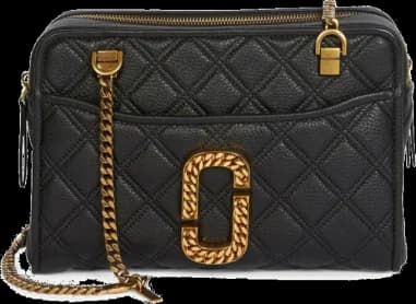 Sac à main femme Marc Jacobs The Status en cuir matelassé noir, référence M0015817-001