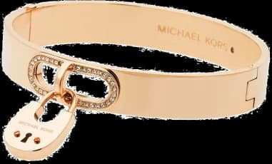 Bracelet Michael Kors MKJ4610710 en acier or pour femme, fermoir cadenas strassé